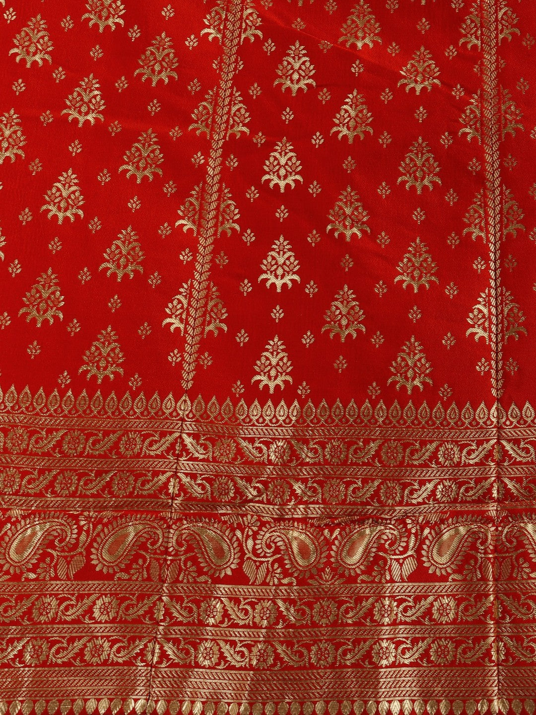 Red Brocade Jacquard Lehenga Choli Set with Dupatta