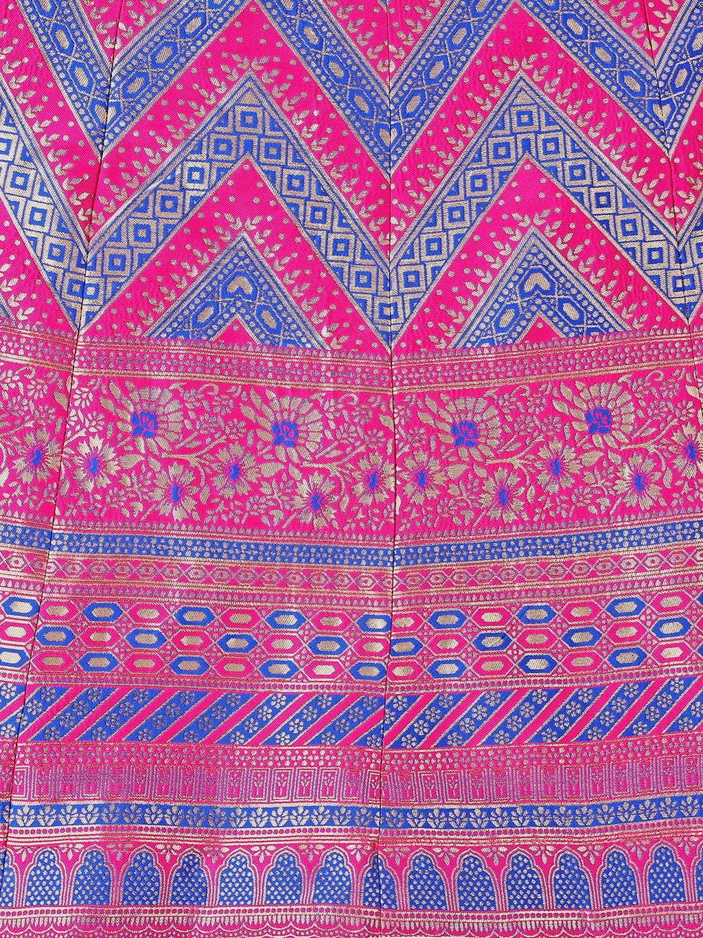 Purple & Pink Semi-Stitched Lehenga Choli with Dupatta