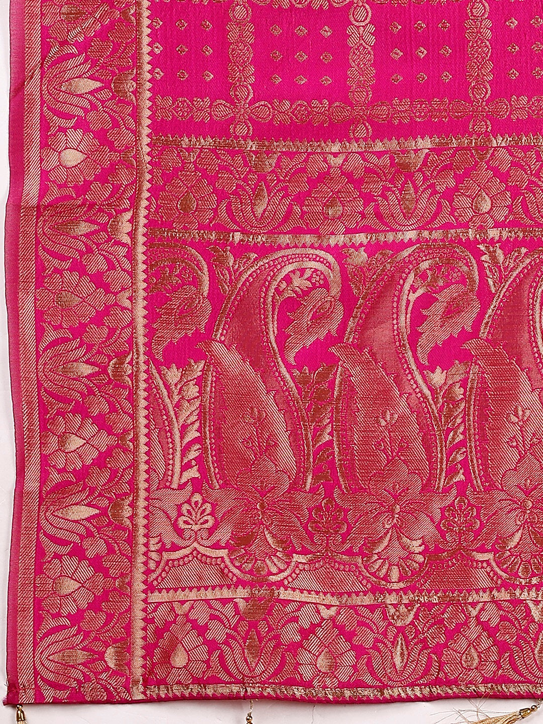 Black and Pink Semi-Stitched Lehenga with Unstitched Blouse