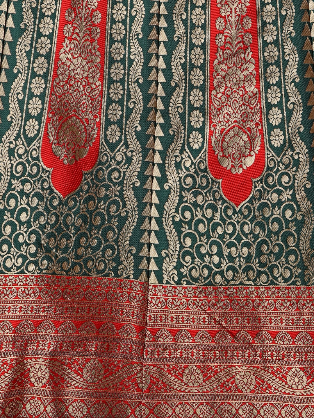 Green Ready to Wear Lehenga with Unstitched Blouse Set