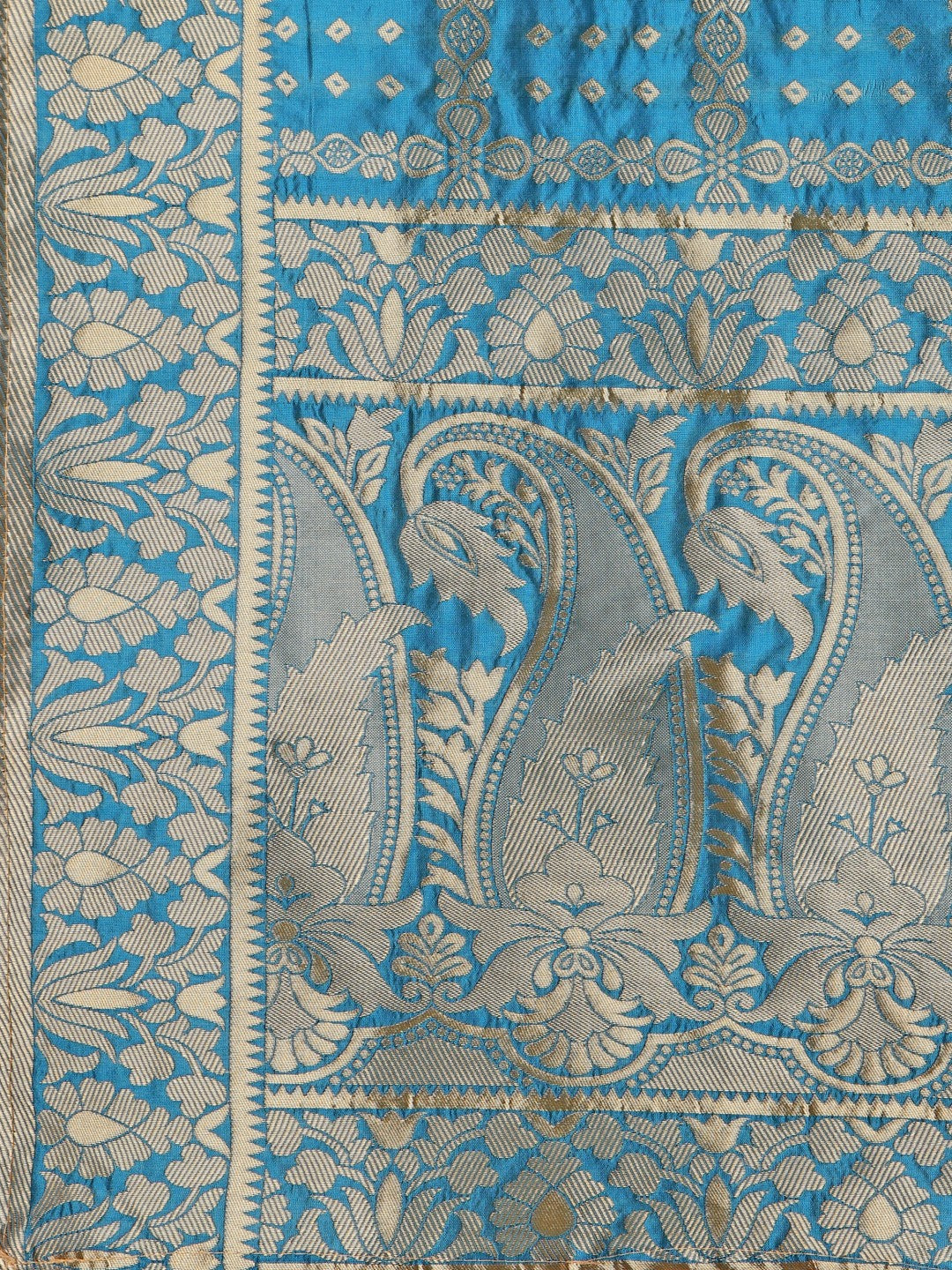 Blue Ready-to-Wear Lehenga with Unstitched Blouse and Dupatta