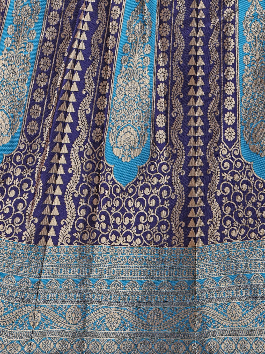 Blue Ready-to-Wear Lehenga with Unstitched Blouse and Dupatta