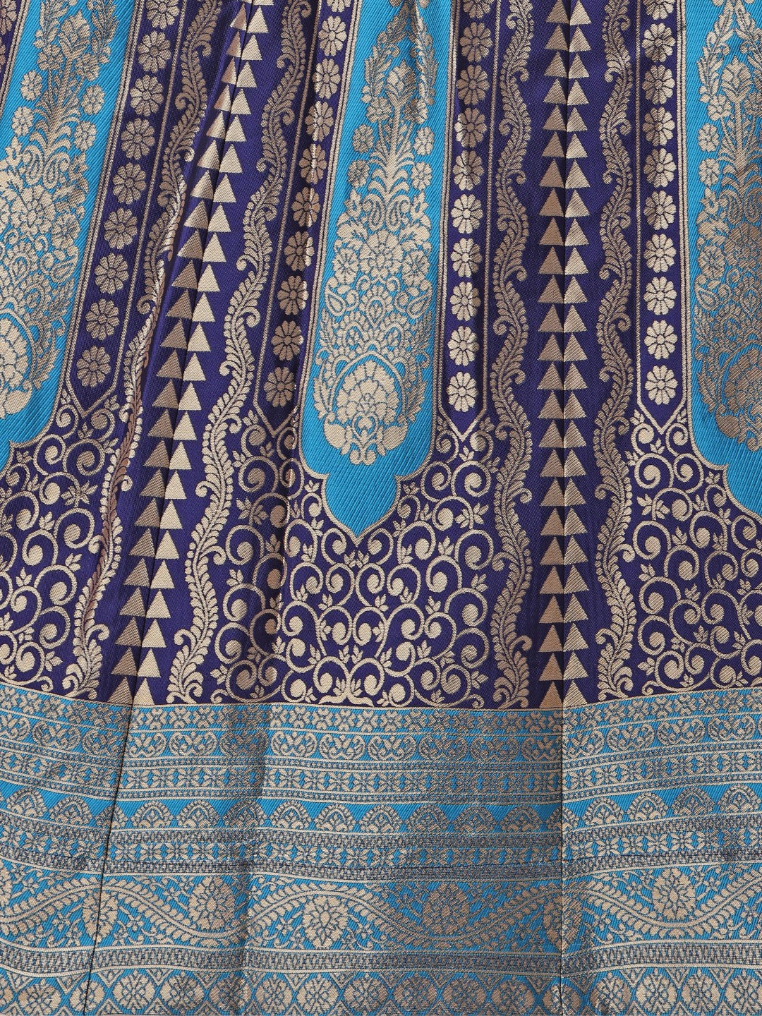 Blue Ready-to-Wear Lehenga with Unstitched Blouse and Dupatta