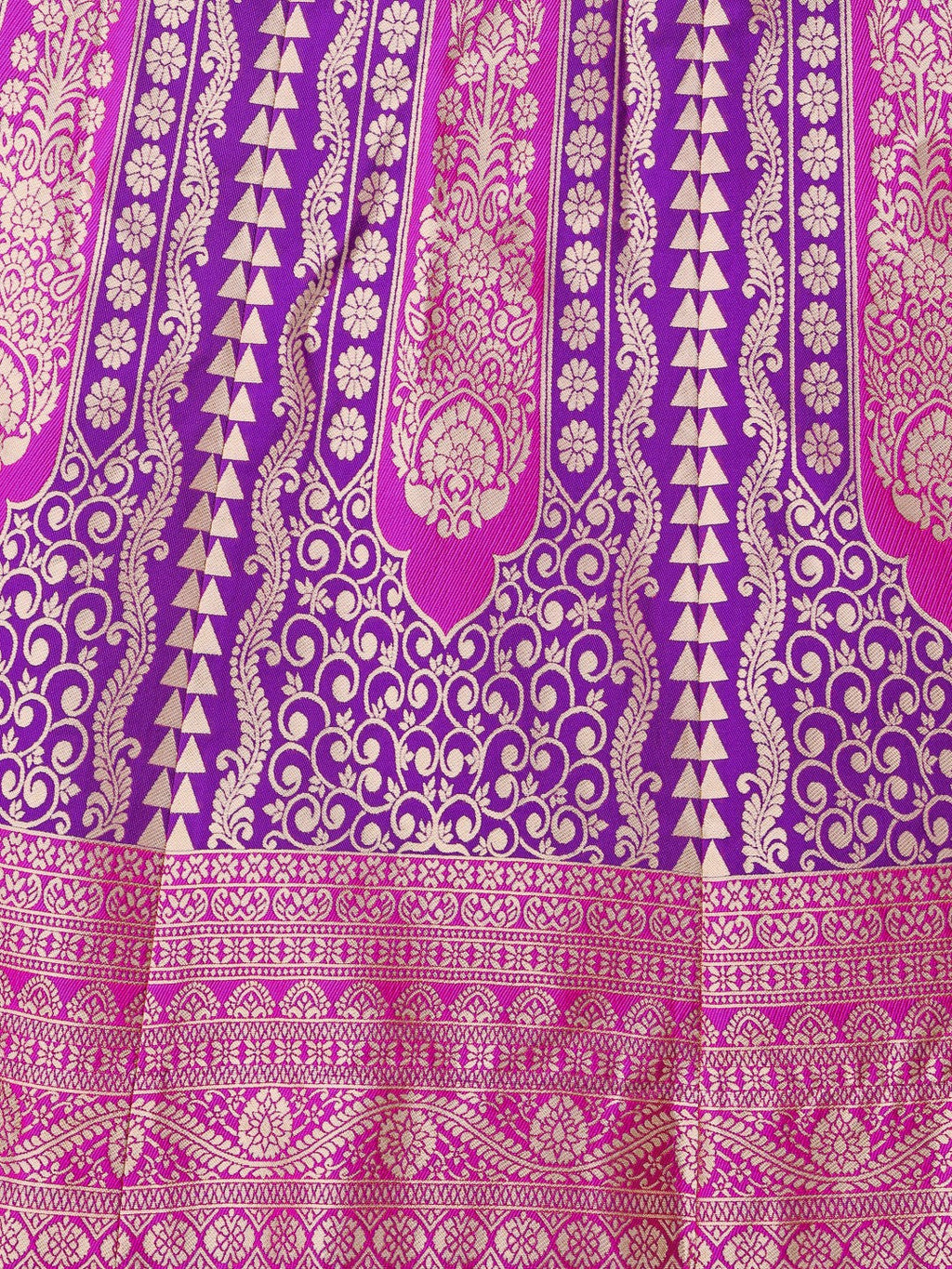 Purple Ready-to-Wear Lehenga with Unstitched Blouse and Dupatta