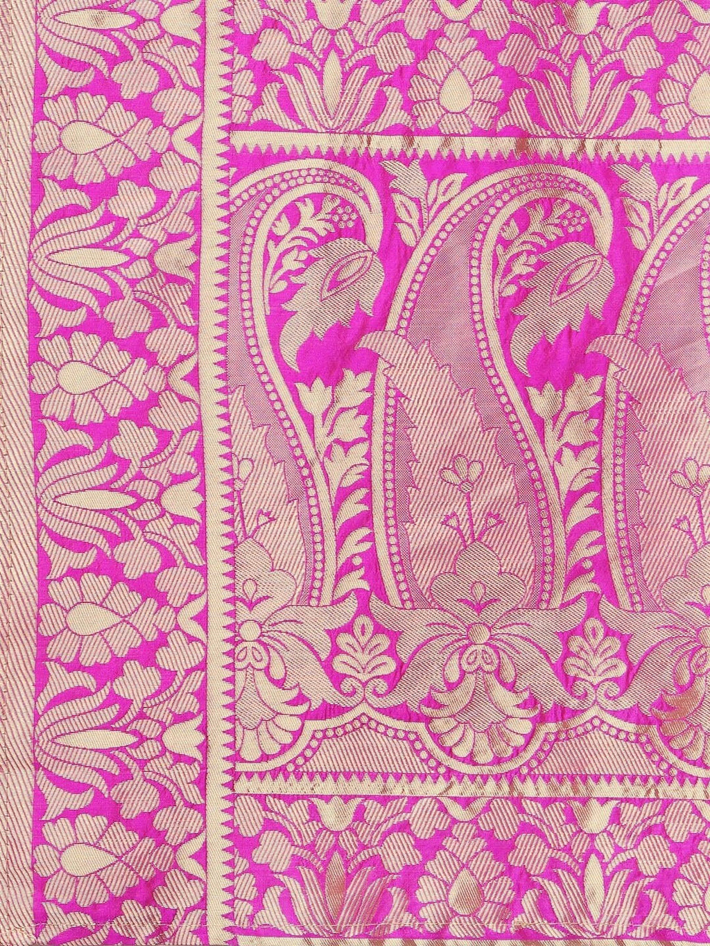 Rama Teal and Magenta Geometric Silk Ready to Wear Lehenga Set