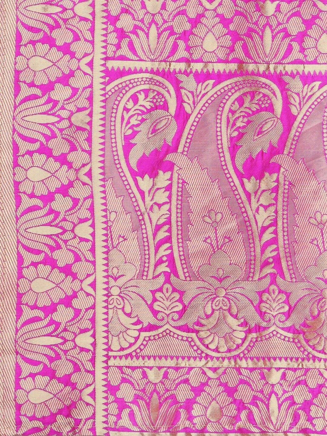 Rama Teal and Magenta Geometric Silk Ready to Wear Lehenga Set