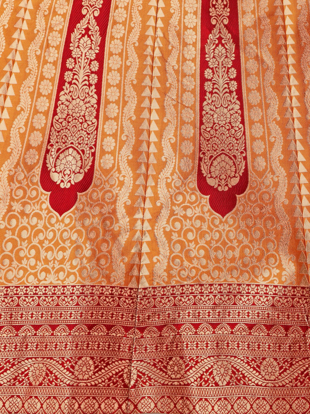 Orange Ready to Wear Lehenga with Unstitched Blouse Set