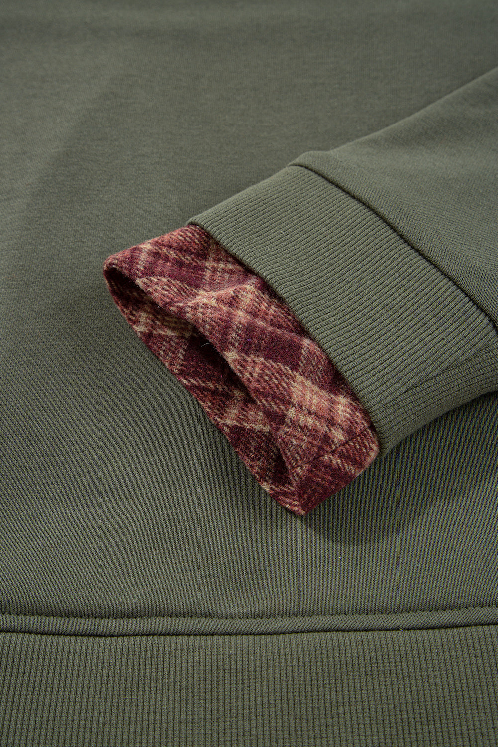 Plaid Patchwork Drop Shoulder Sweatshirt