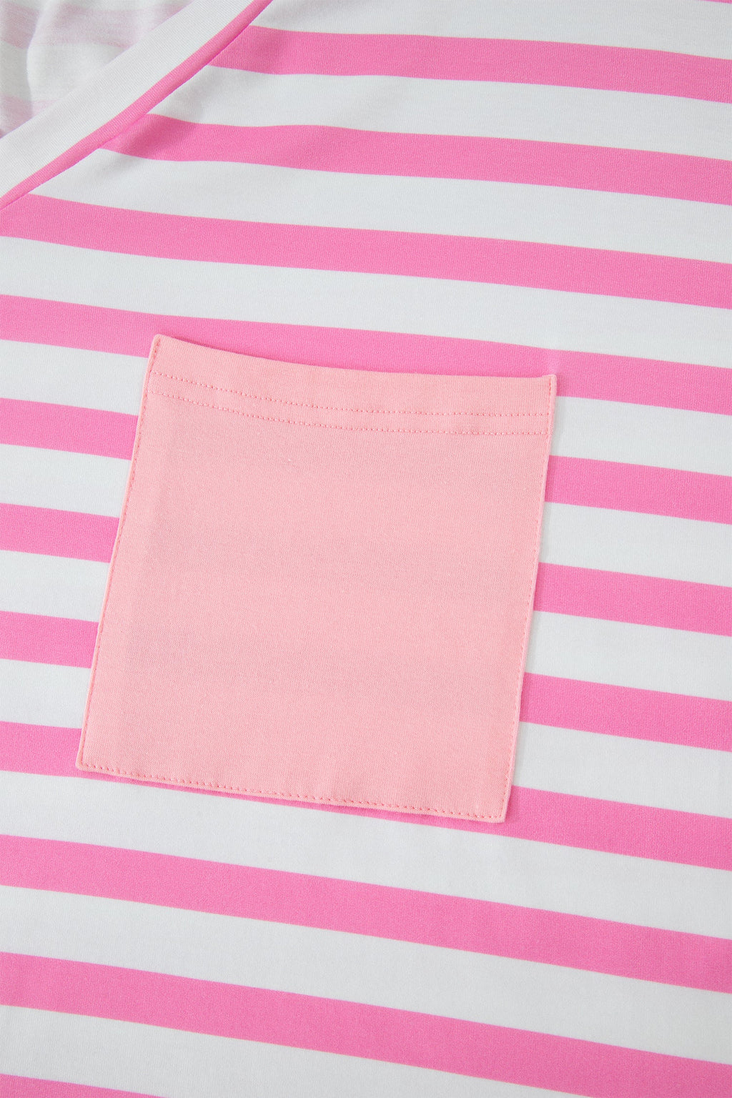 Stripe Colorblock V-Neck Tee with Patched Pocket