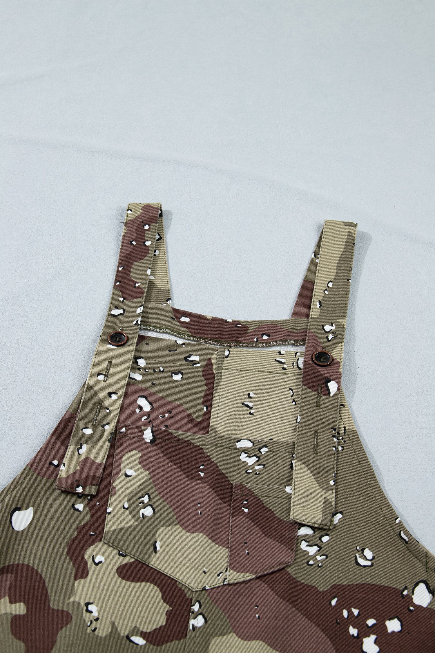 Green Camouflage Leopard Print Loose Denim Cropped Jumpsuit