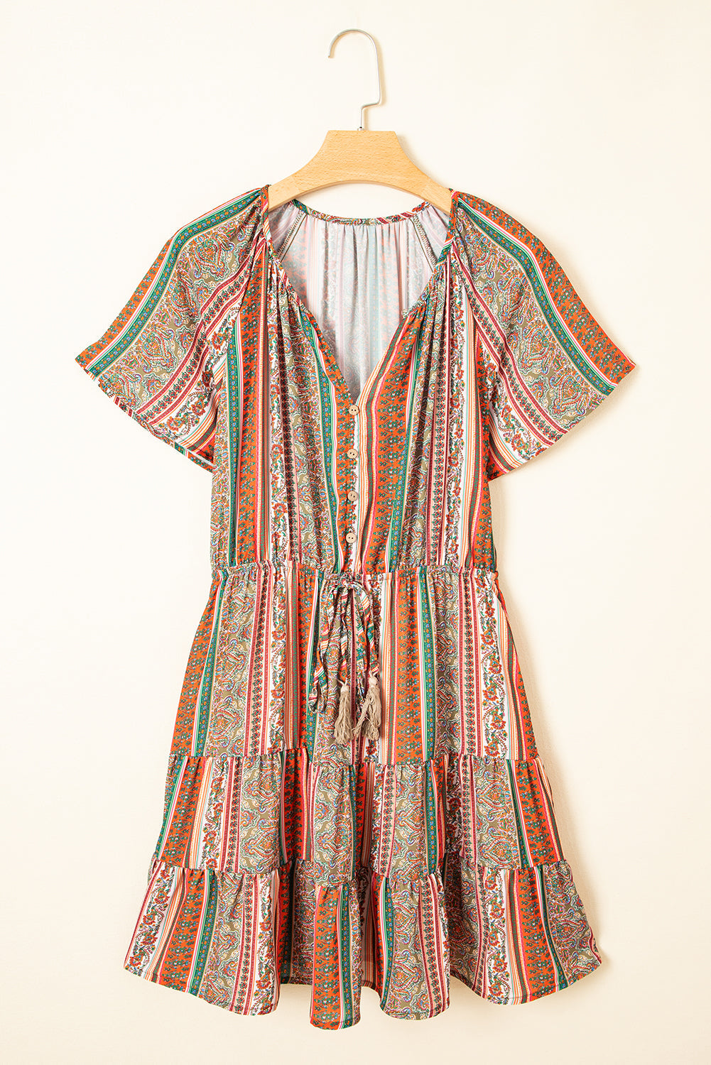 Women's Floral Boho Ruffle Tiered Dress