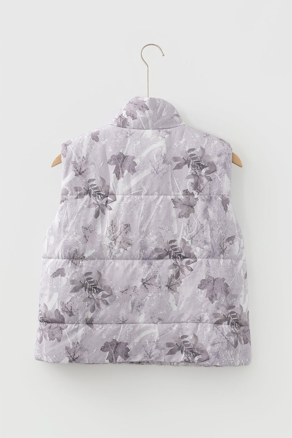 Woodland Camo Collared Sleeveless Puffer Vest