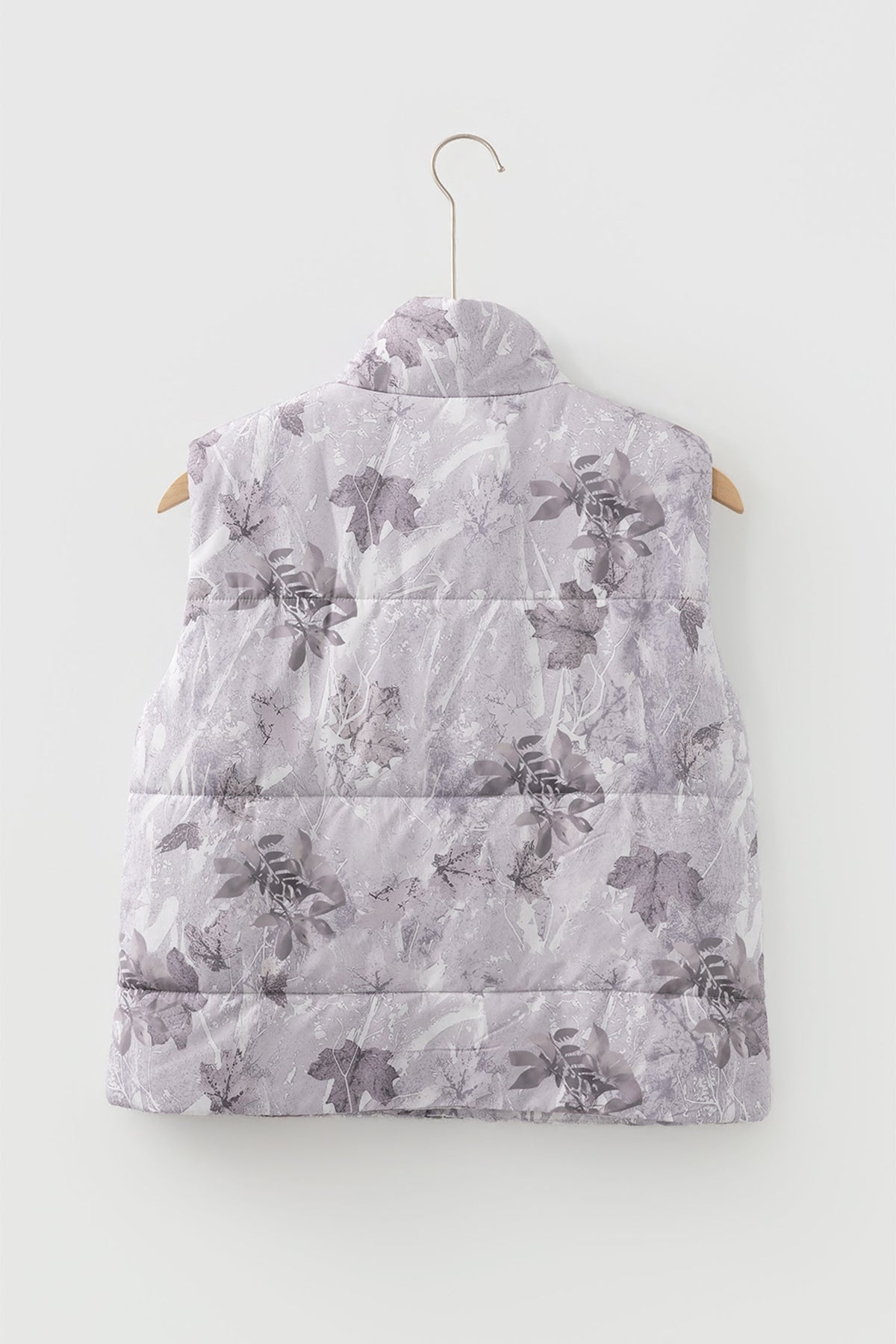 Woodland Camo Collared Sleeveless Puffer Vest