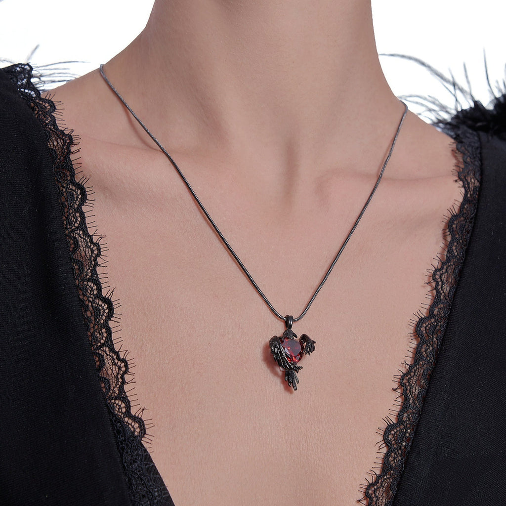 Thorn Series Sweet-Cool Dark Raven Necklace