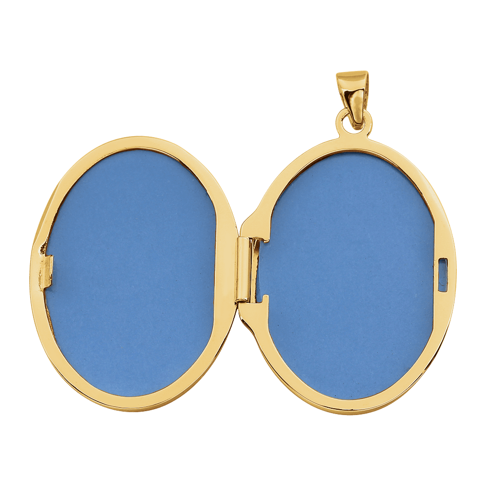 14K Yellow Gold Embossed Oval Locket Pendant – Vintage Solid Gold Photo Locket