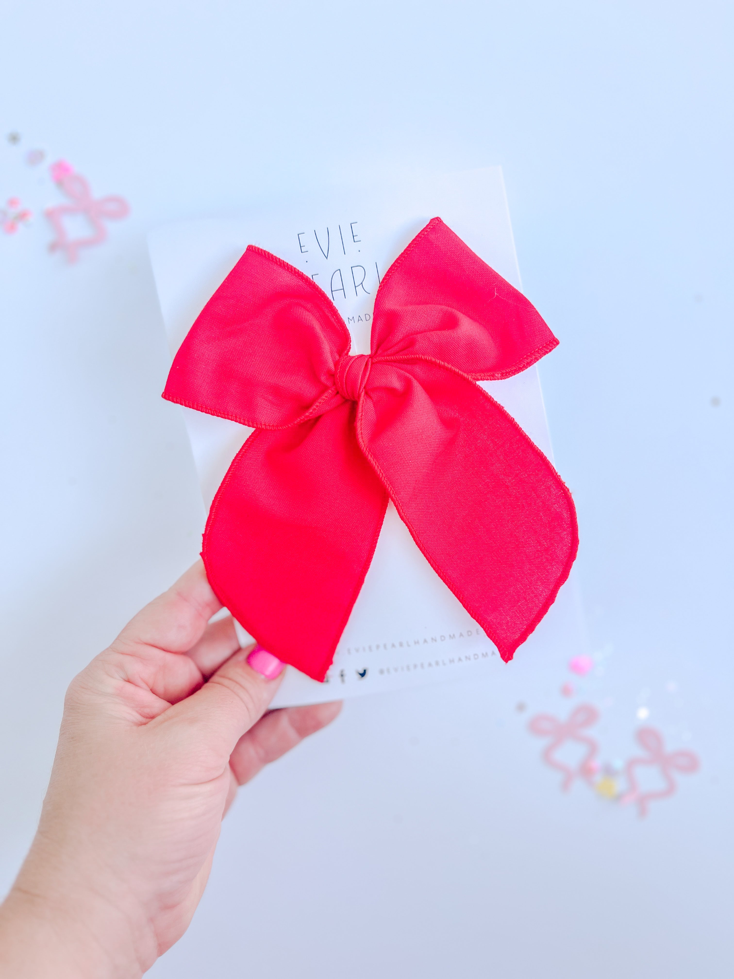 Red Solid Oversized Bow