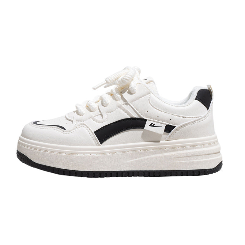 Women's Color Block Platform Sneakers Thick Soled Casual Shoes - Image 2
