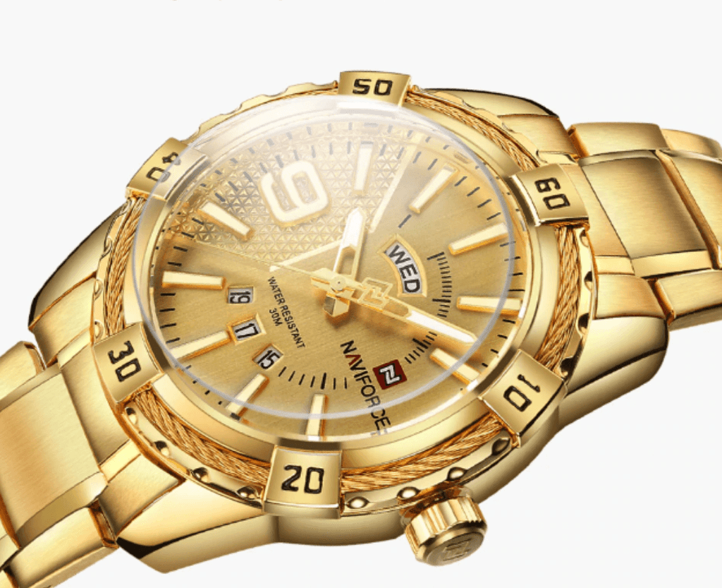 Men's Waterproof Chronograph Watch with Date Display - Modern Metal