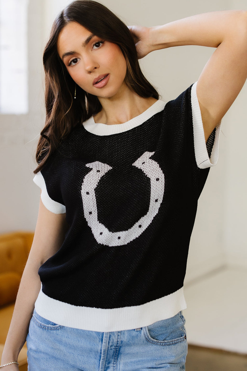 Evelynn Trim Short Sleeve Sweater