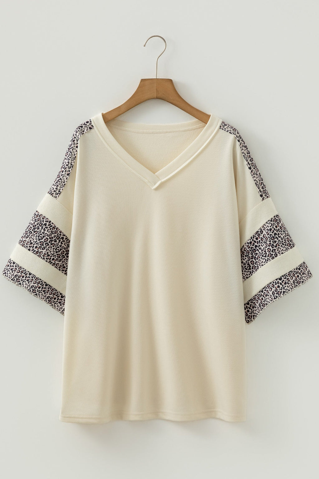 Mariana Patchwork Half Sleeve V-Neck Knit Top