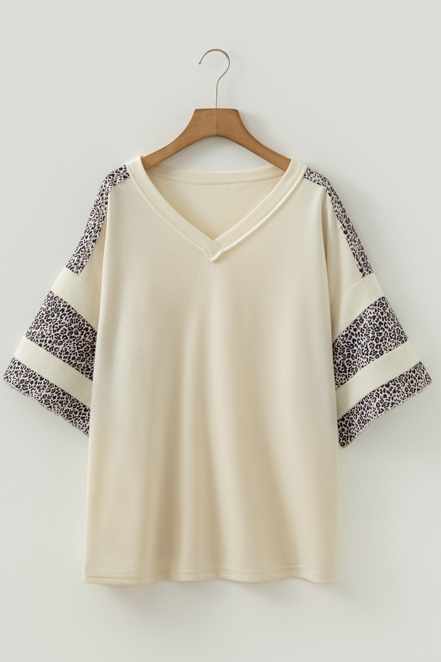 Mariana Patchwork Half Sleeve V-Neck Knit Top