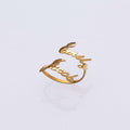 Vera Lux double name open ring with personalized custom text in a minimalist style