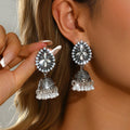 Womens Bohemian Retro Teardrop Rhinestone Pearl Inlaid Tassel Bell Earrings,Costume Earrings For Daily Vacation Party Wear