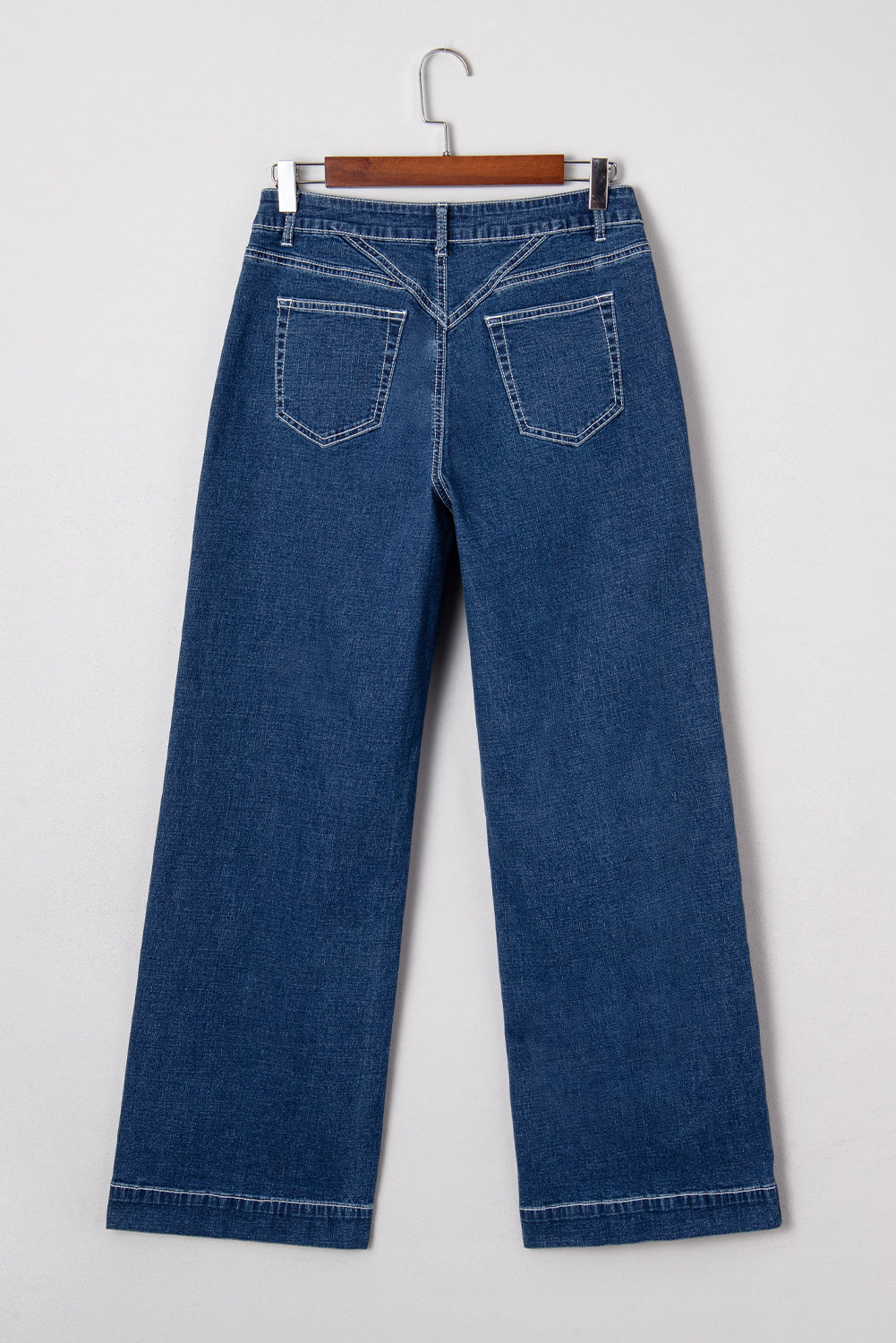 Sail Blue Stitched Waist Cuffed Denim Jeans