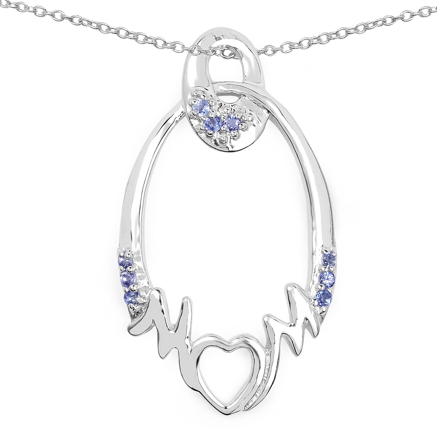 0.18 Carat Genuine Tanzanite .925 Sterling Silver Pendant