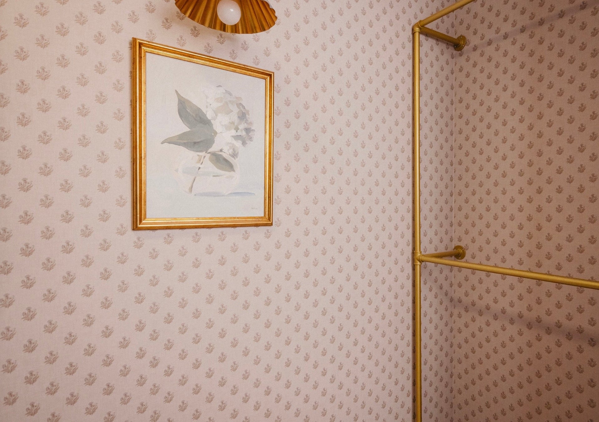 Mulberry Court Floral Removable Wallpaper in Beige and Brown