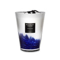 Large Baobab Collection Feathers Touareg Max 24 candle with blue feather art glass design.
