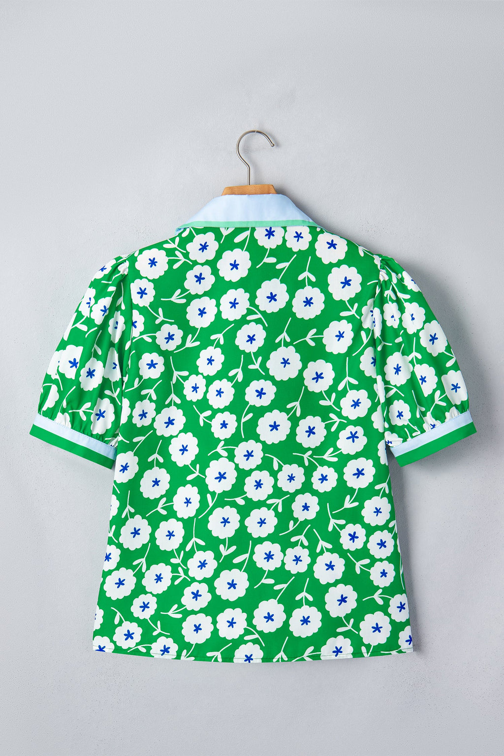 Antonella Collar Short Sleeve Blouse Floral Daisy Print