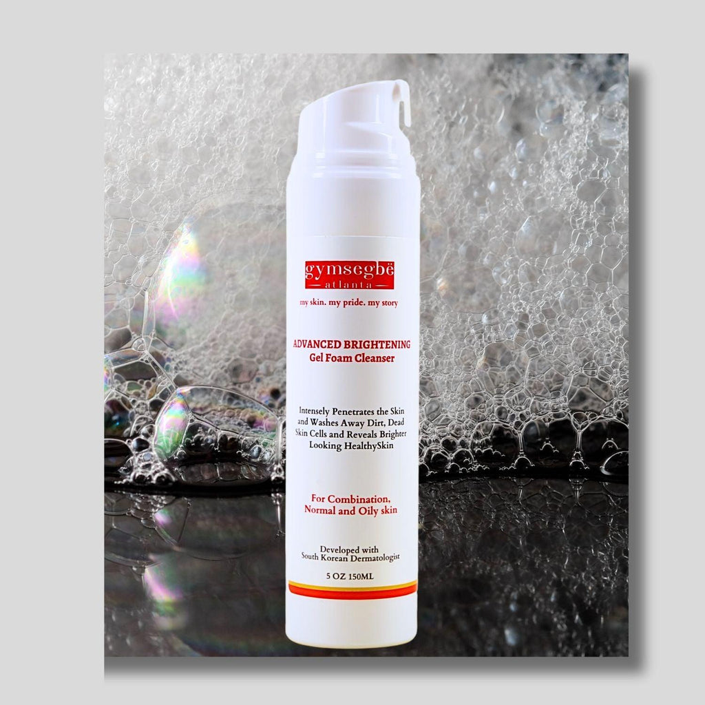 Advanced Brightening Gel Foam Cleanser white and orange bottle