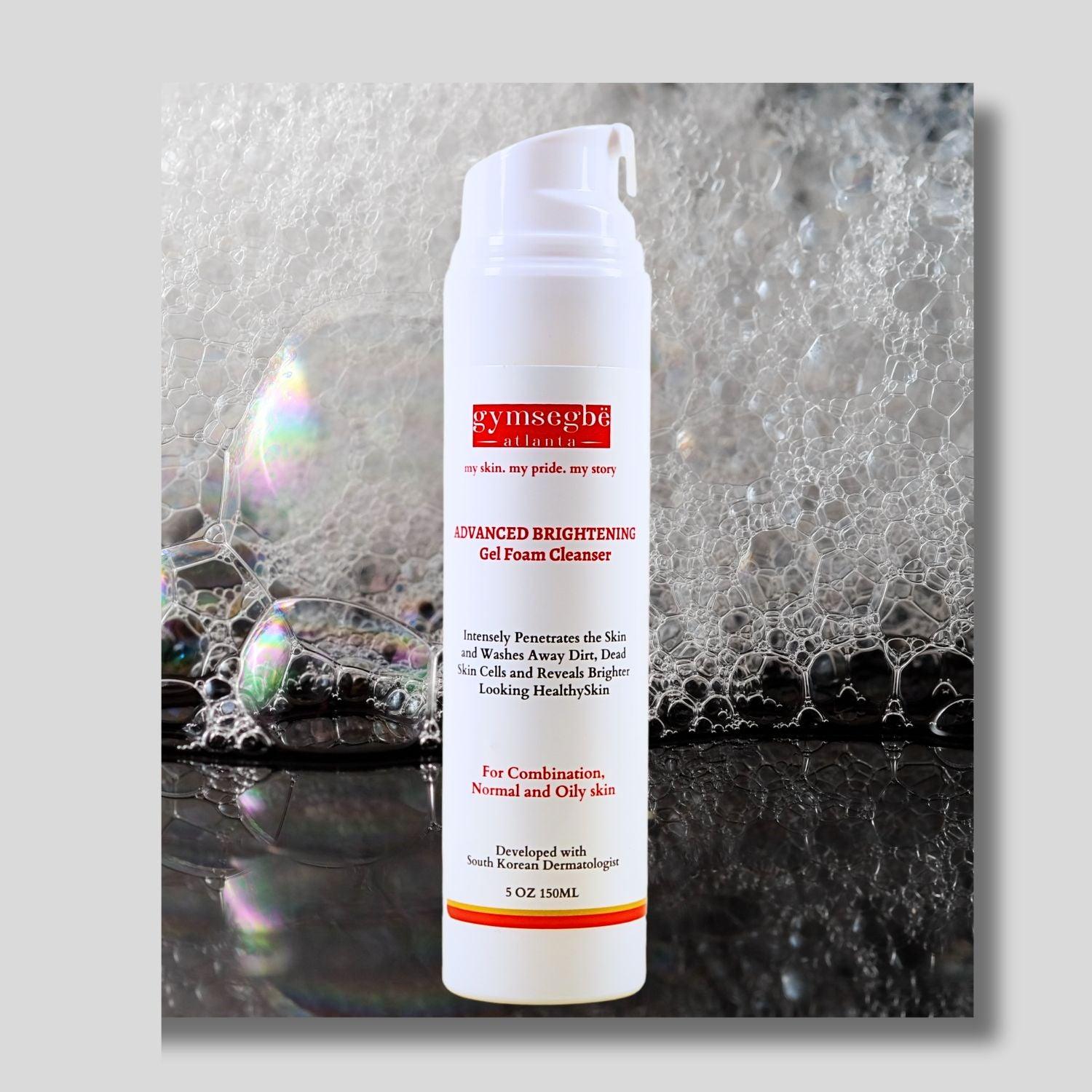 Advanced Brightening Gel Foam Cleanser white and orange bottle