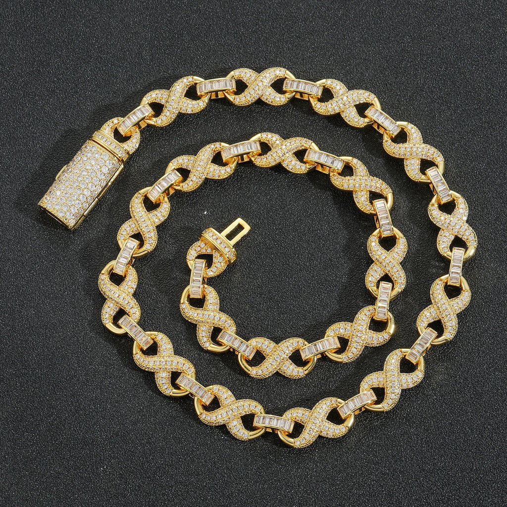 Geometric Cuban Link Chain Necklace and Bracelet Unisex Jewelry