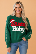Christmas Santa Baby Patch Embroidered Sweater