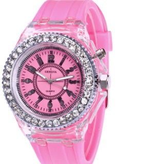 LED Luminous Silicone Quartz Watch with World Time & 24H Display