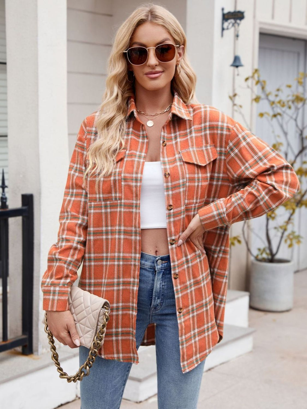 Mandy Plaid Button Up Long Sleeve Shirt | Women's