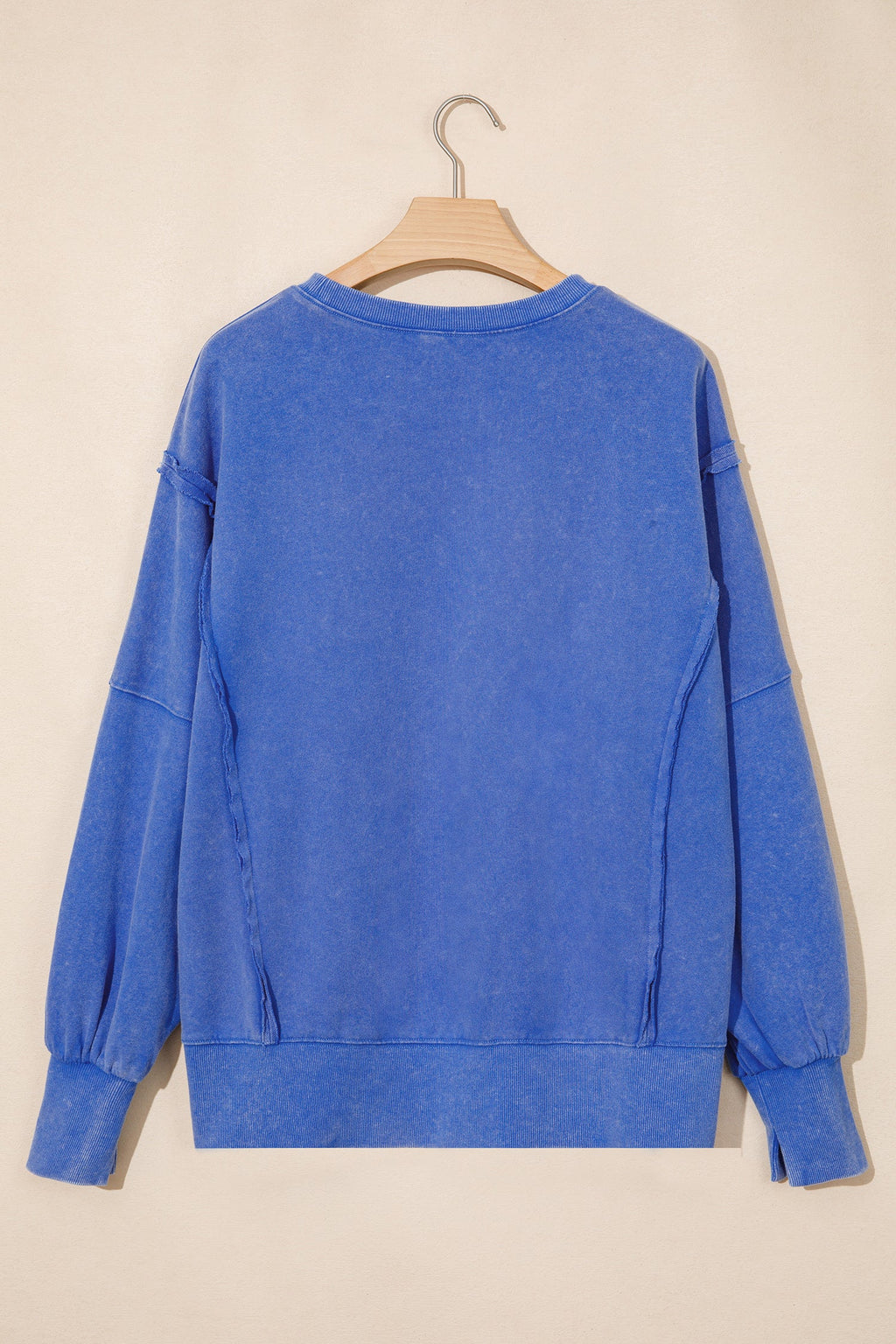 Solid Mineral Wash Split Hem Tunic Sweatshirt