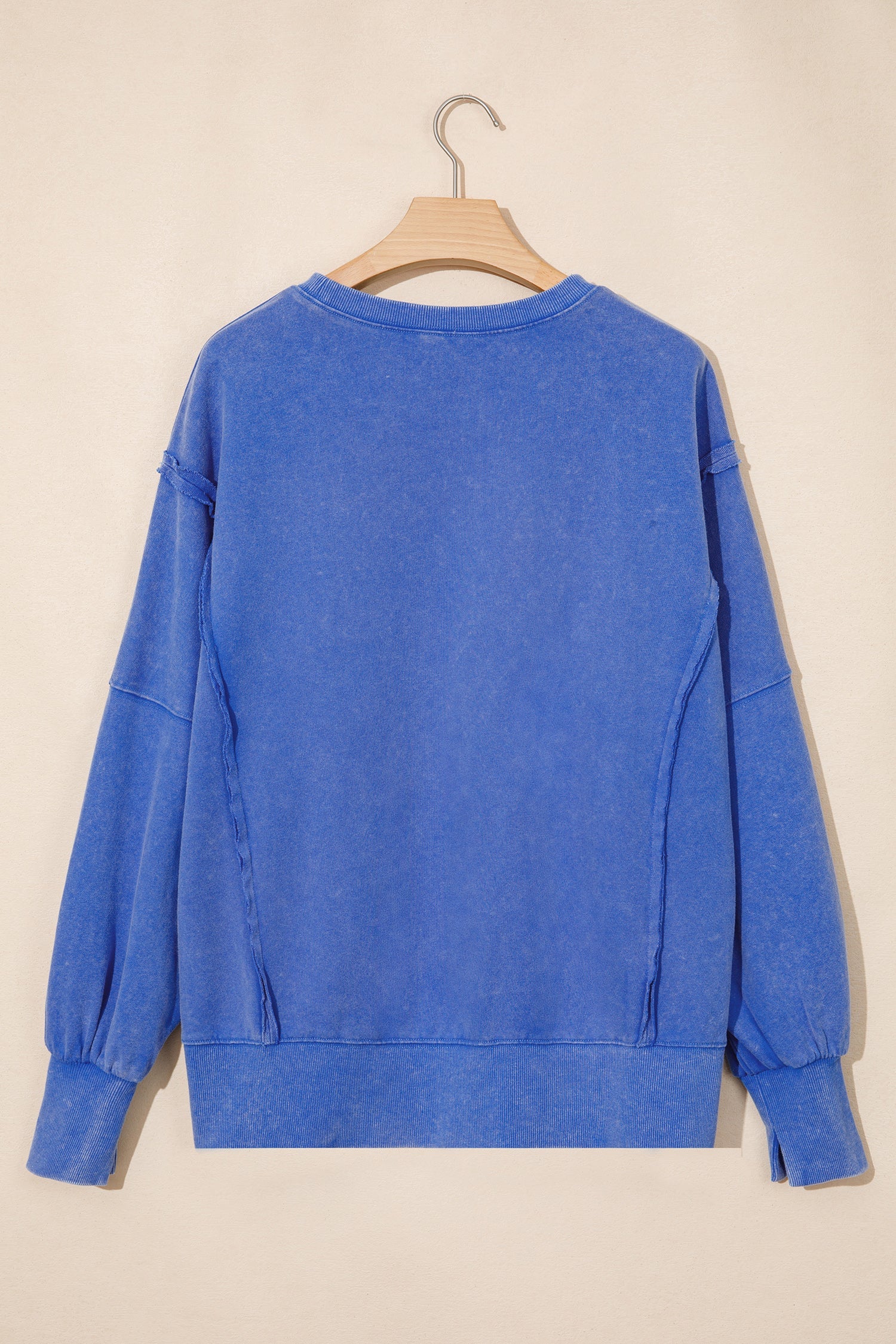 Solid Mineral Wash Split Hem Tunic Sweatshirt