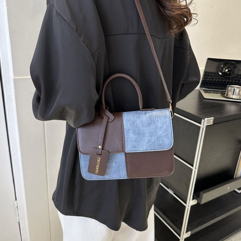 Chic Summer Commuter  Vacation Spliced Shoulder Crossbody Bag