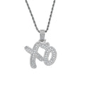 Copper XO Pendant Copper Inlaid Zircon Necklace