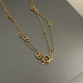 18K Gold Plated Titanium Steel Pig Nose Statement Necklace