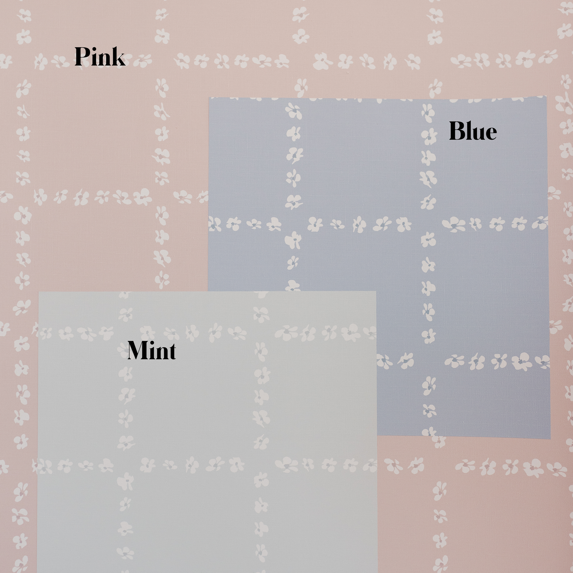 Shae Geometric Removable Wallpaper in Soft Blush Pink and White