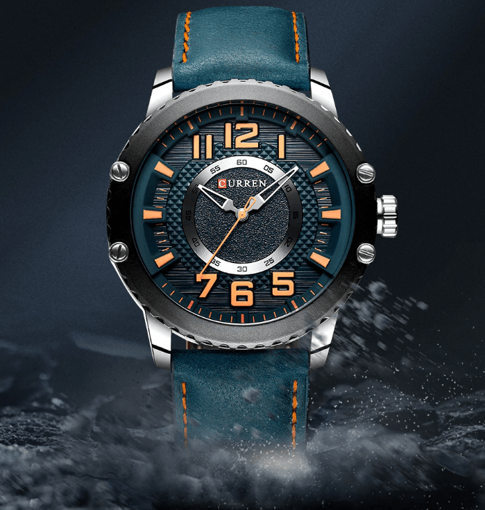 Men's Sporty Waterproof Chronograph Watch with Large Number Details