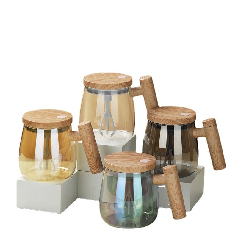 400ML Electric Self-Stirring Glass Coffee Mug for Fast Mixing