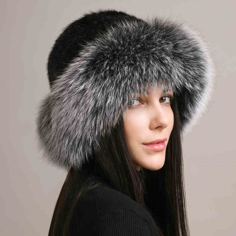 Women’s Mink Hair Winter Hat Braided Fur Warm Elegant Beanie - Image 4