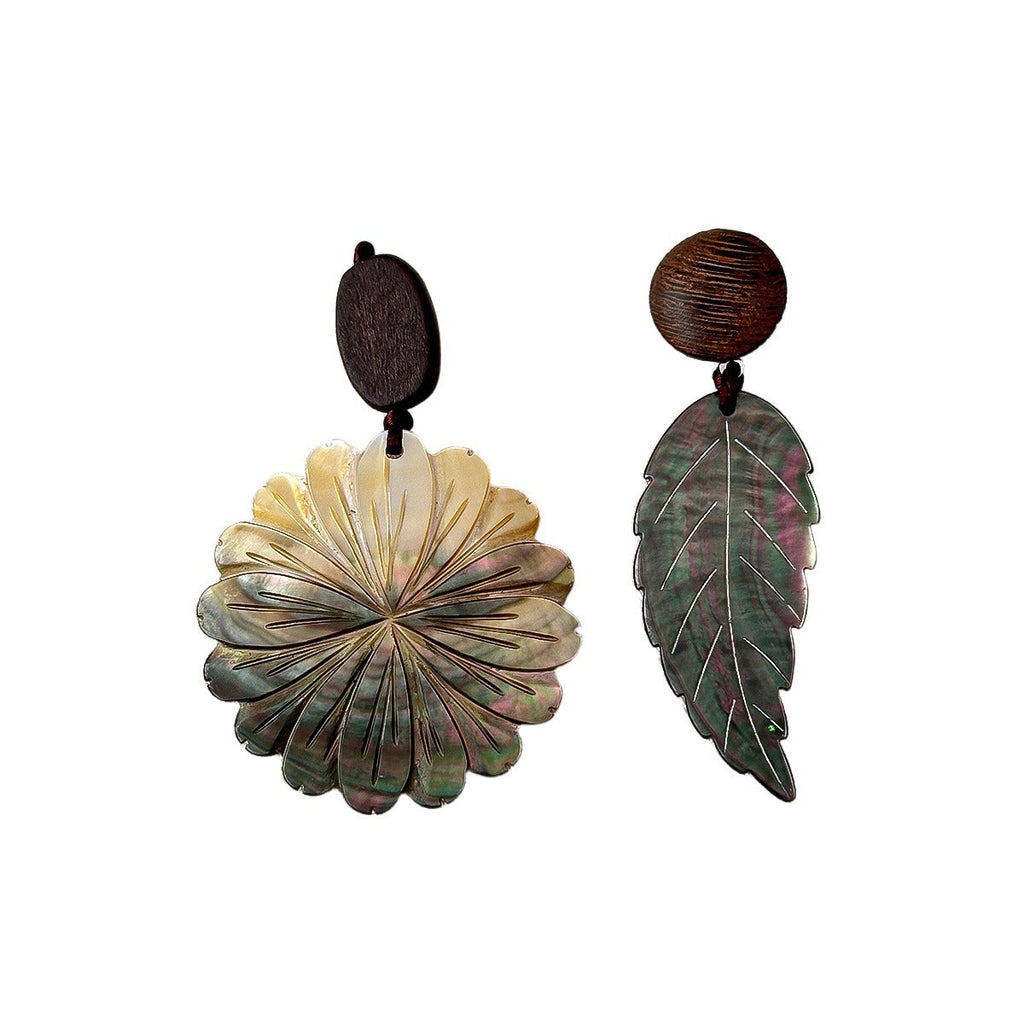 Mori-style Earrings Womens Leaf Stud Earrings