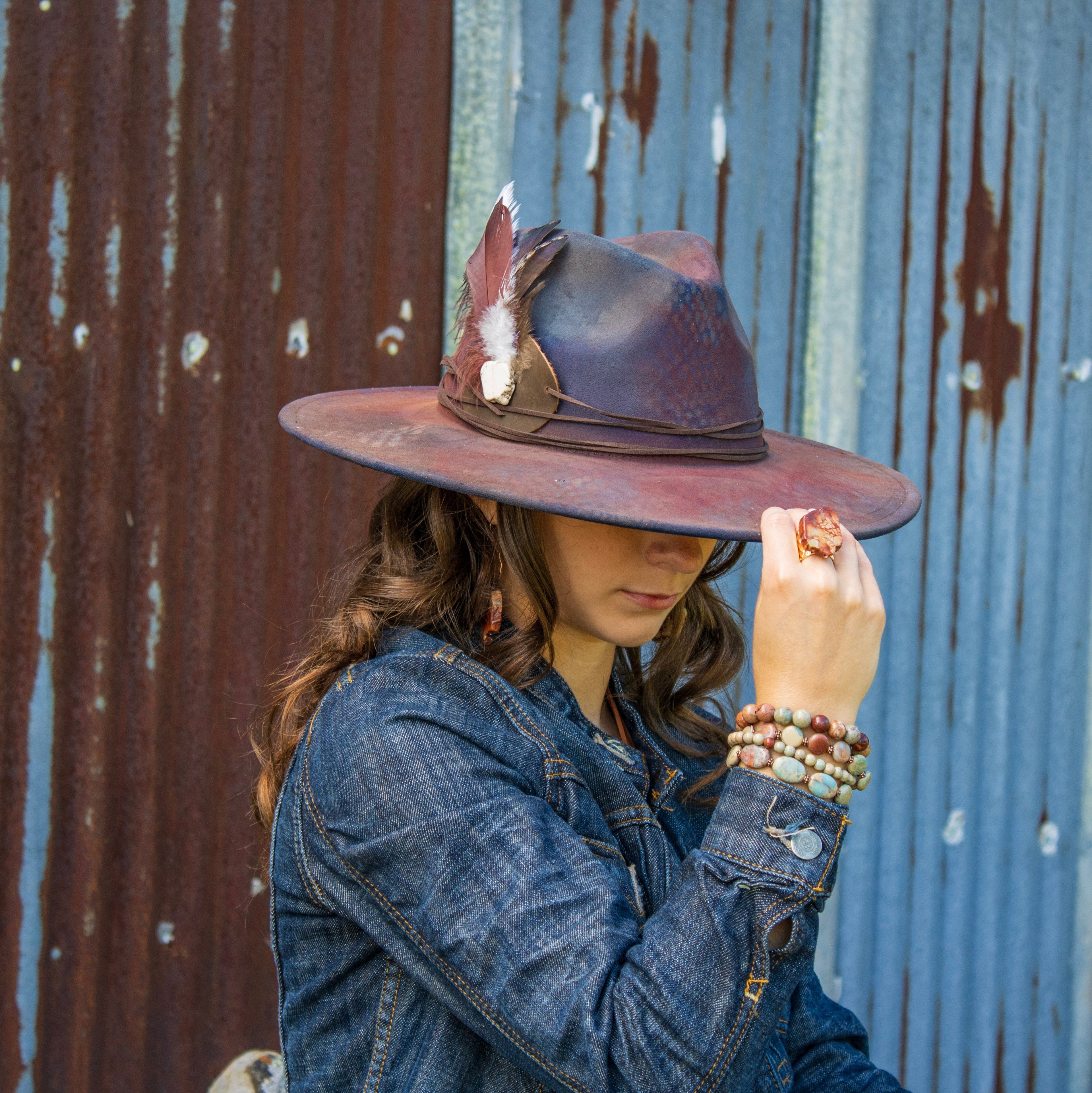Chunky Aqua Terra Jasper Slab Cocktail Ring