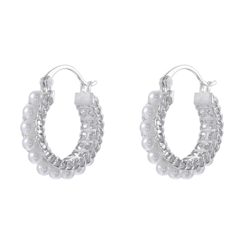 French-Style Teardrop Crystal Earrings, Modern Geometric Jewelry